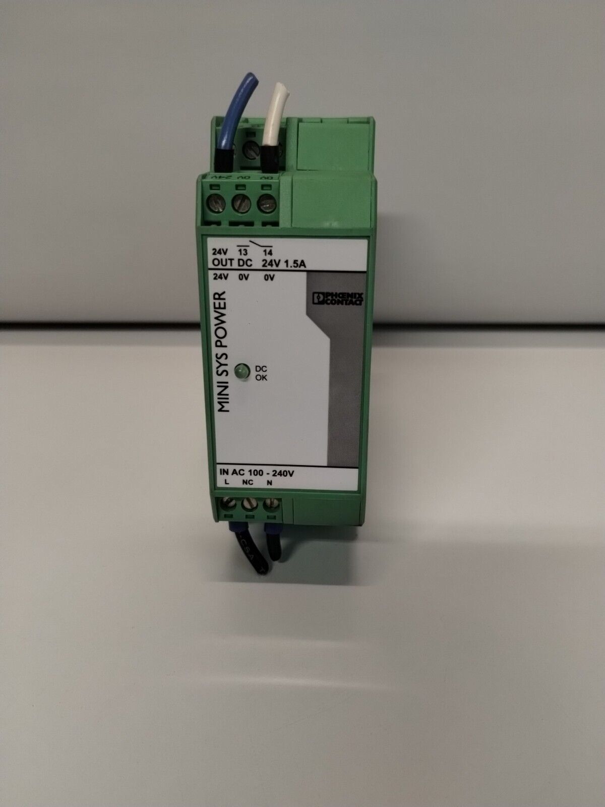 MINI - SYS - PS - 100 - 240AC/24DC/1.5 - Phoenix Contact MINI - SYS - PS - 100 - 240AC/24DC/1.5 Power Supply 24 VDC 1.5 A - Surplus Alley