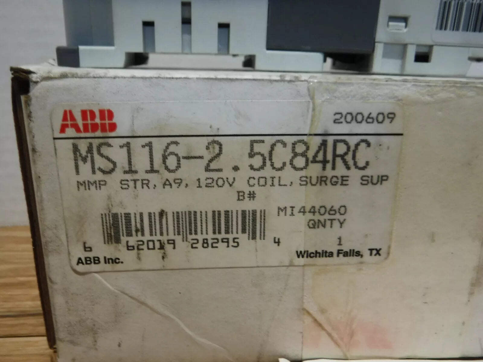 MS116 - 2.5C84RC - ABB MS116 - 2.5C84RC, 120V COIL, ASEA BROWN BOVERI, MOTOR STARTER - Surplus Alley