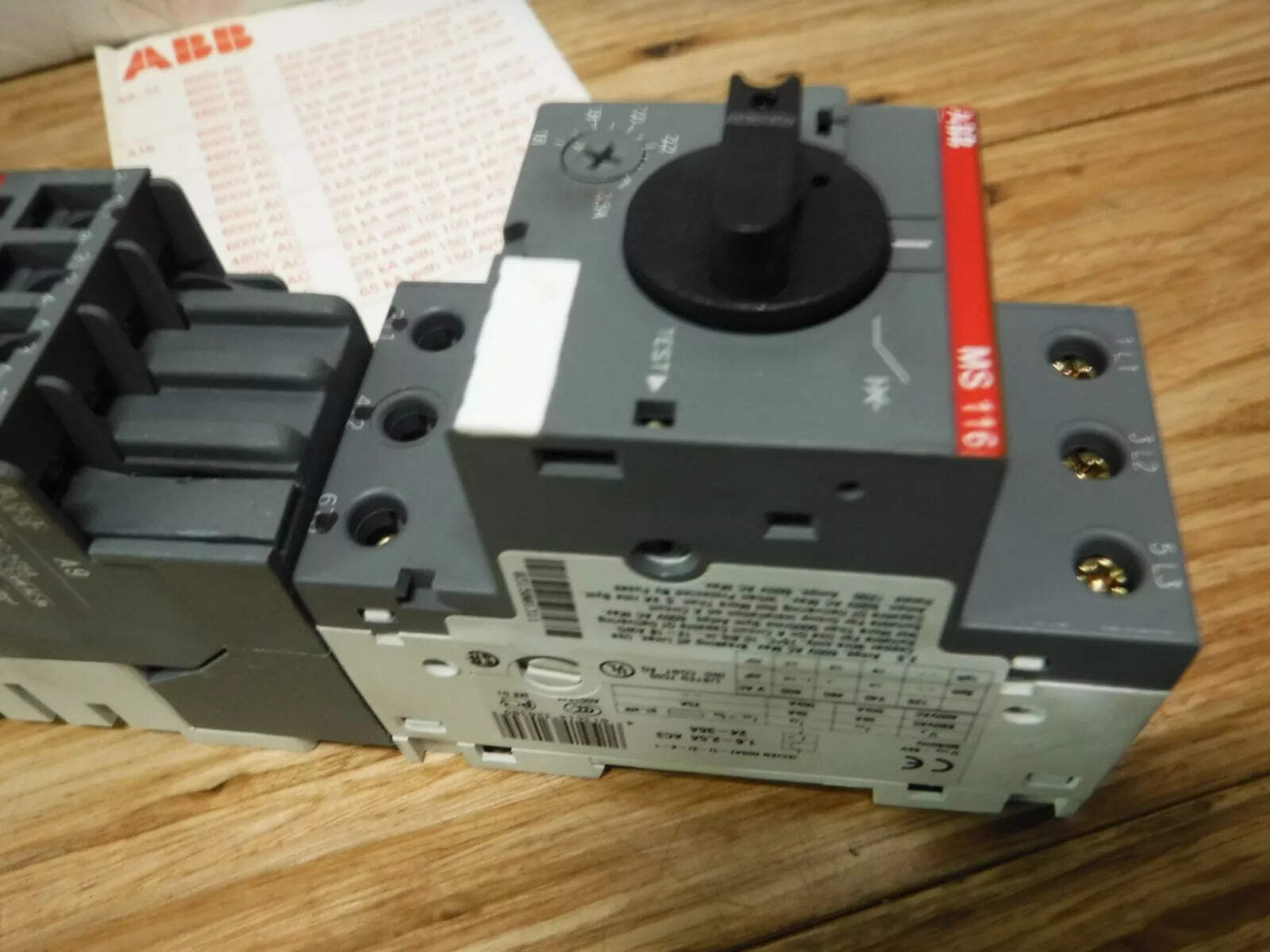MS116 - 2.5C84RC - ABB MS116 - 2.5C84RC, 120V COIL, ASEA BROWN BOVERI, MOTOR STARTER - Surplus Alley