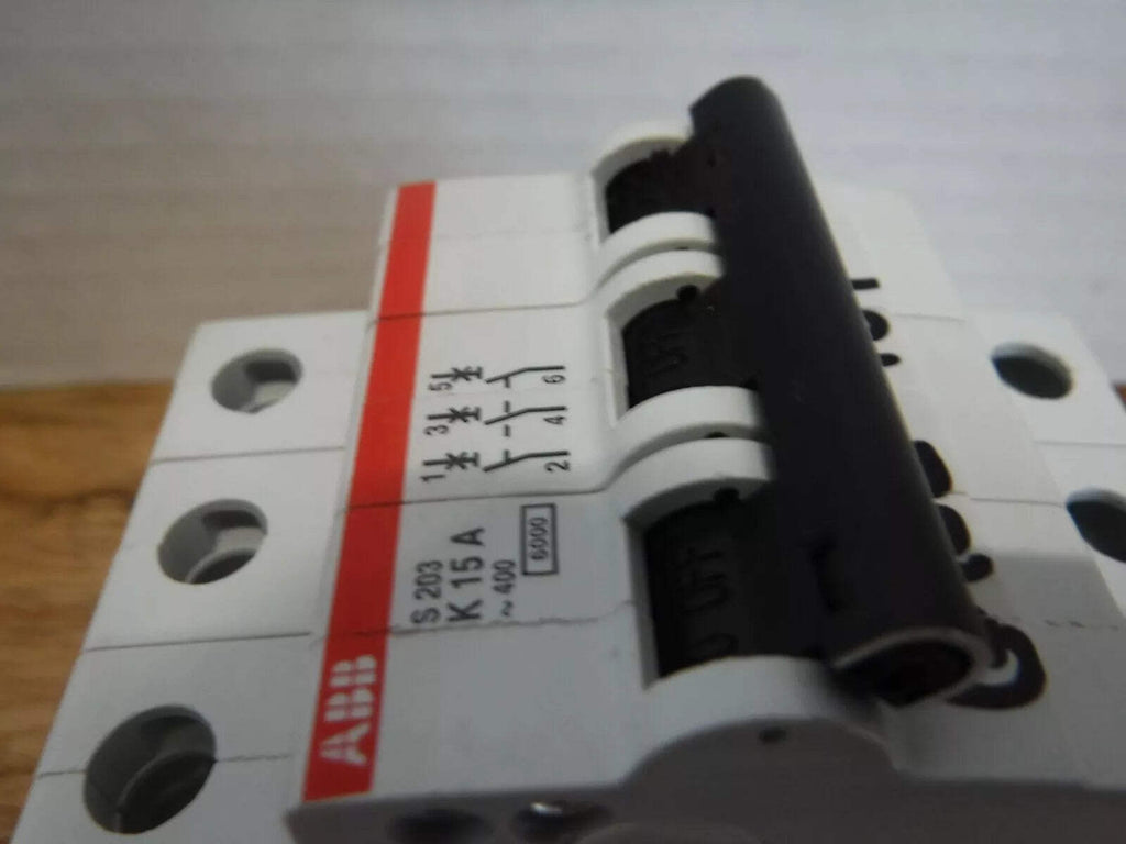 S203 - K15 - ABB S203 K15 CIRCUIT BREAKER 2CD S253 001 R0457 3 POLE - Surplus Alley