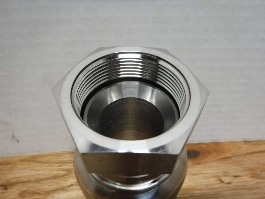 24 - AEROQUIP - 24 STAINLESS CRIMP FITTING, FEM. JIC SWIVEL STRAIGHT, 1 - 1/2 - Surplus Alley