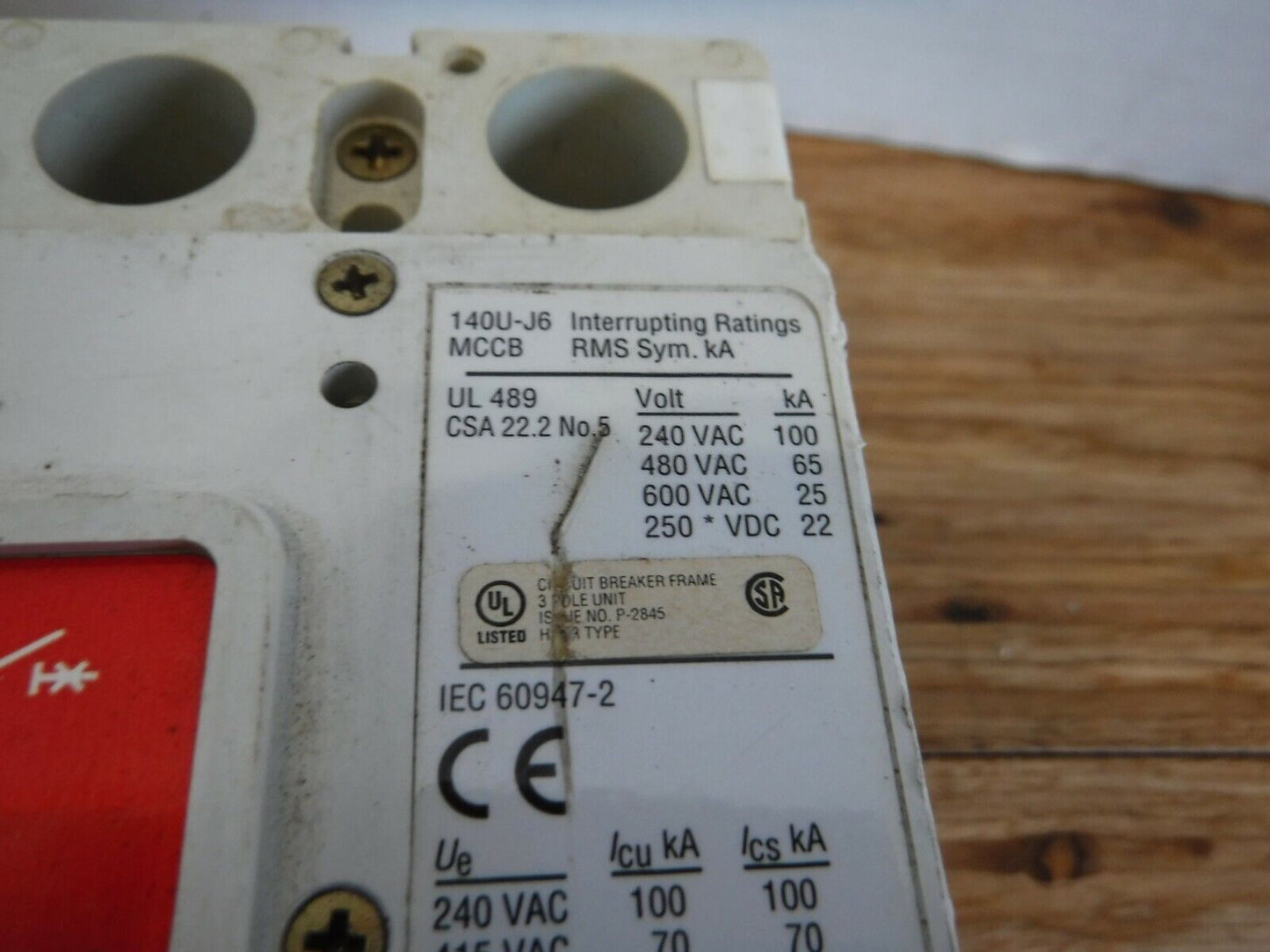 140U - J6D3 - D20 - A - Allen Bradley 140U - J6D3 - D20 - A, SERIES A, CIRCUIT BREAKER, 3P, 250A - Surplus Alley