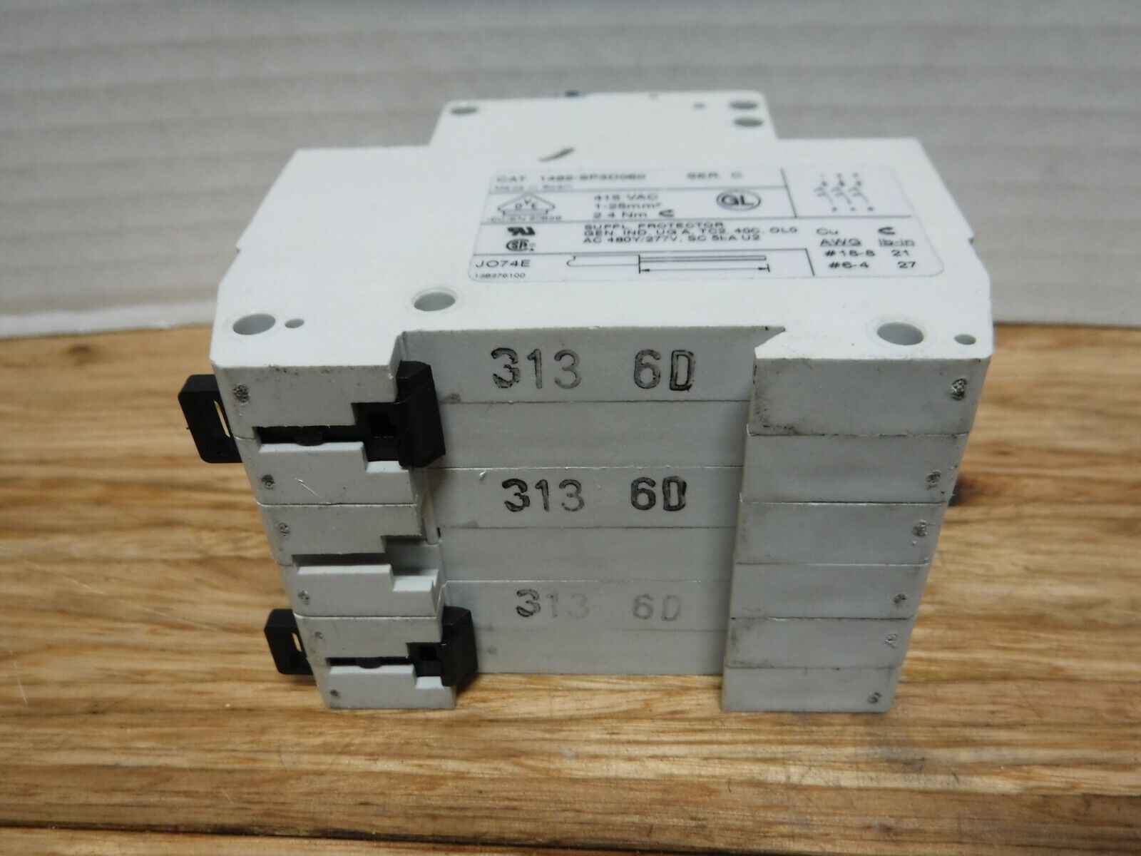 1492 - SP3D060 - Allen - Bradley 1492 - SP3D060 Circuit Breaker, Ser. C, 6A, 3 Pole - Surplus Alley