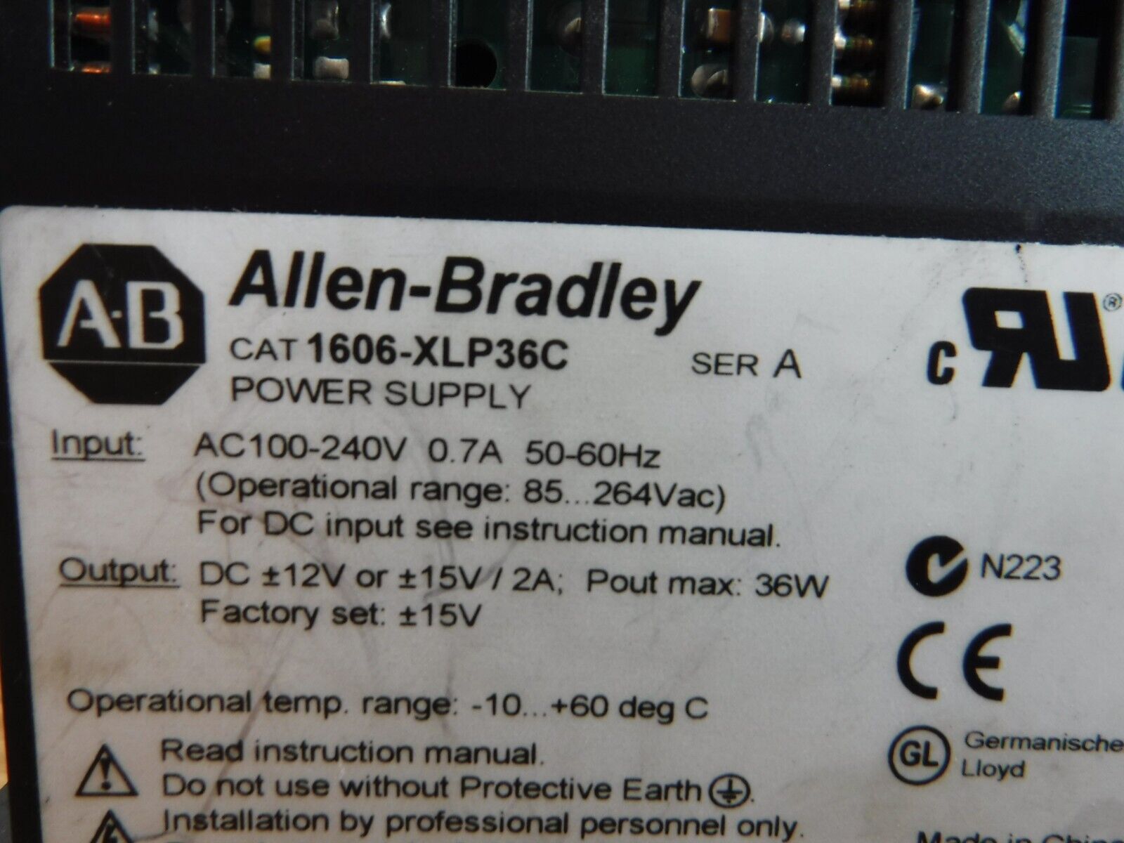 1606 - XLP36C - Allen Bradley 1606 - XLP36C Power Supply ser. A - Surplus Alley