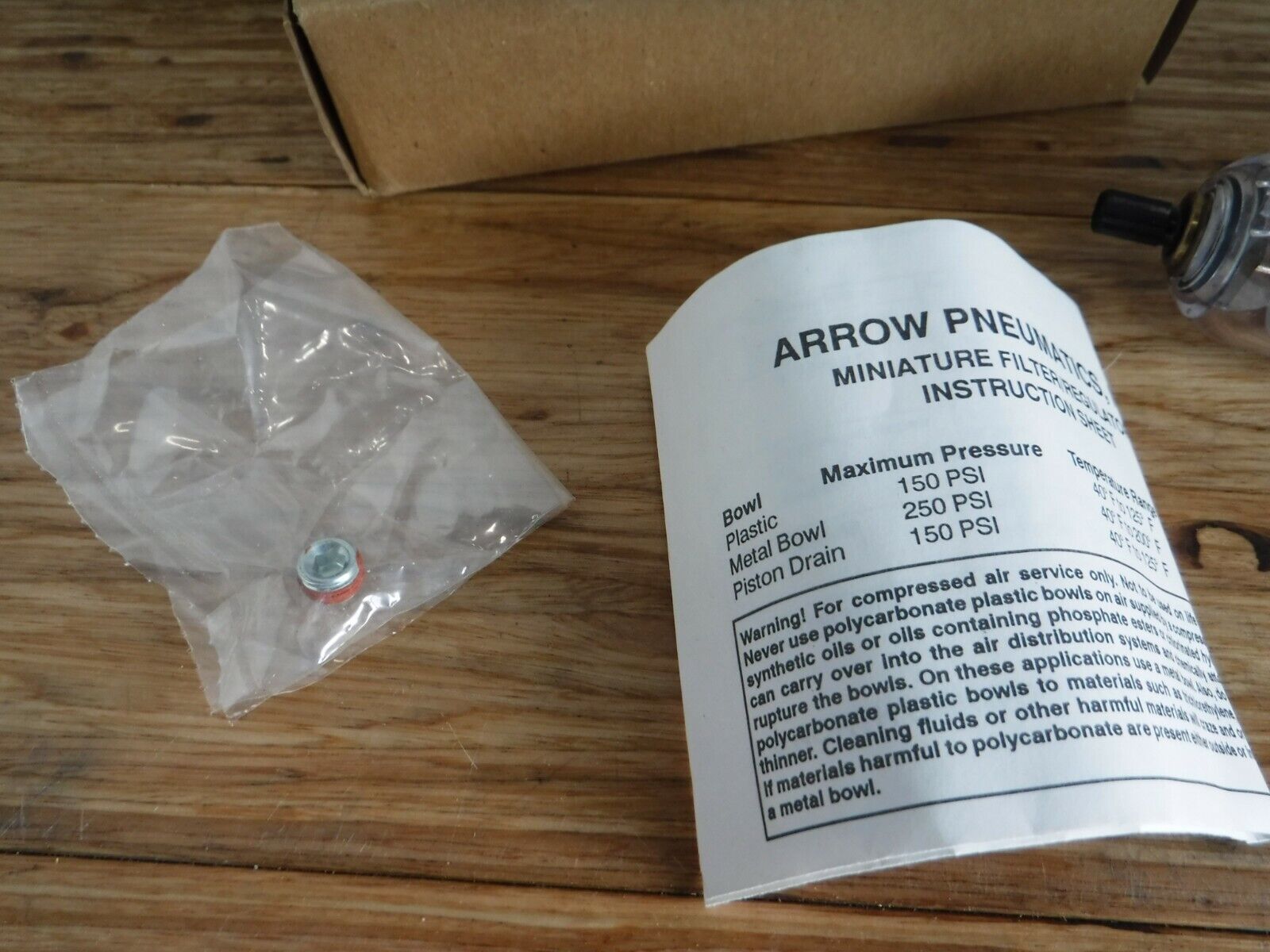 B741 - Arrow B741, 1/8" Miniature Filter Regulator - Surplus Alley