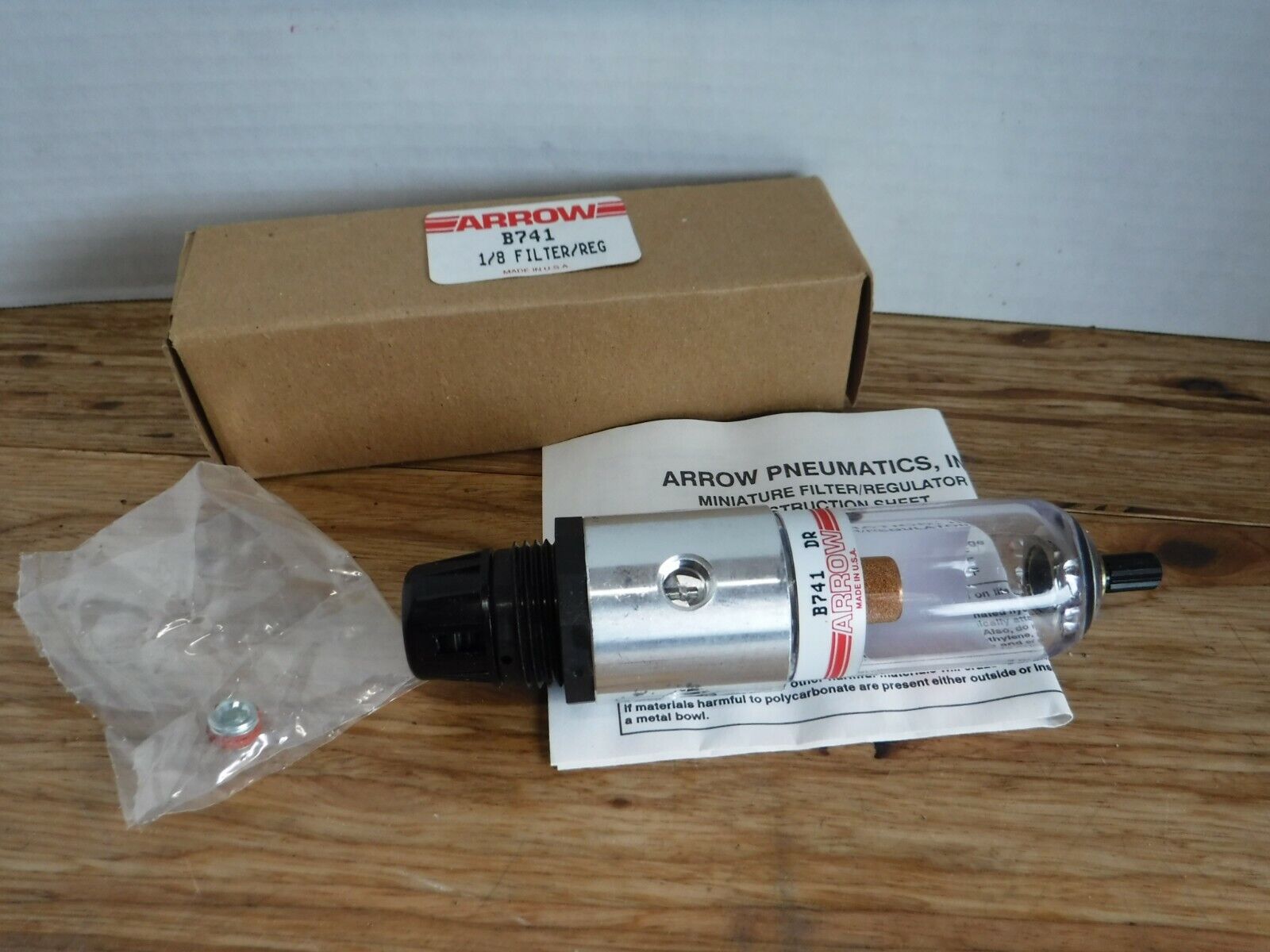 B741 - Arrow B741, 1/8" Miniature Filter Regulator - Surplus Alley