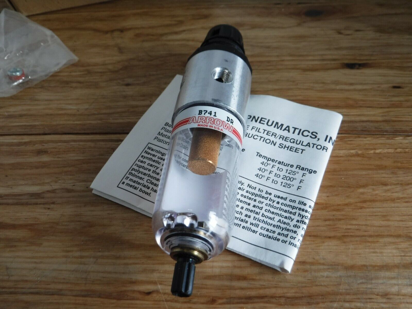 B741 - Arrow B741, 1/8" Miniature Filter Regulator - Surplus Alley