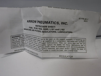 F300 - 01 - ARROW F300 - 01 Pneumatic Mini Particulate Filter, Poly Bowl, 1/8" Npt, 150 Psi - Surplus Alley