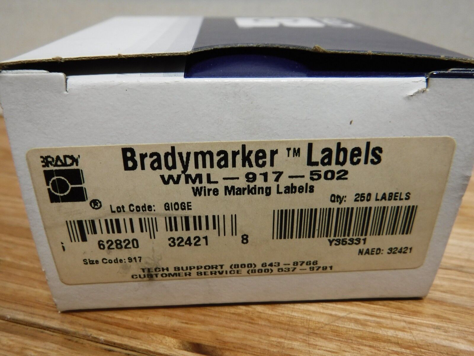 WML - 917 - 502 - BRADY WML - 917 - 502, 250 LABELS BRADYMARKER - Surplus Alley