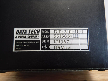 DT - 210 - 11 - 1 - DATA TECH DT - 210 - 11 - 1 115Vac - Surplus Alley