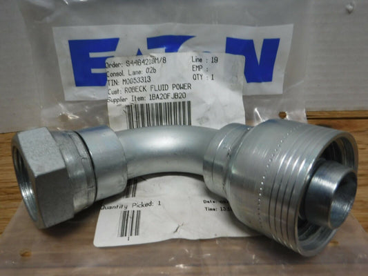 1BA20FJB20 - EATON AEROQUIP 1BA20FJB20, 4 SPIRAL, 90° - 20 HOSE - 20 JIC SWIVEL FEMALE - Surplus Alley