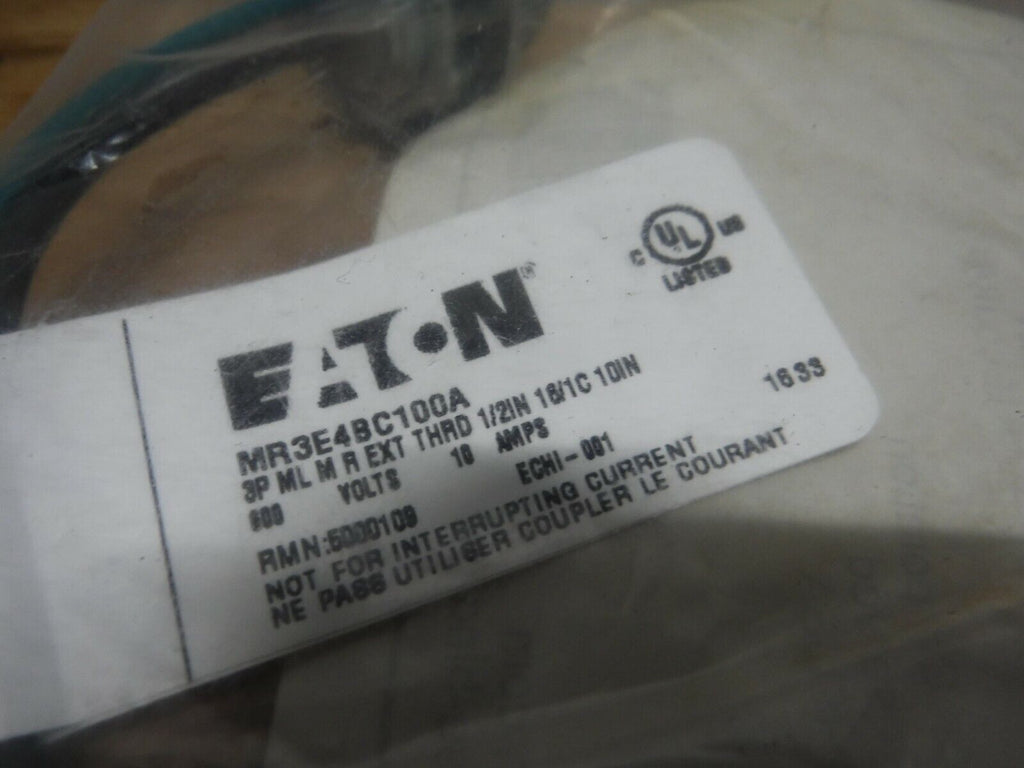 MR3E4BC100A - Eaton MR3E4BC100A, 5000109, 3 - Pole Receptacle 1/2" NPT - Surplus Alley