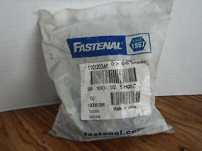 110120346 - FASTENAL 3/8" - 16 X 1 - 1/2" 110120346 HEX CAP SCREW GRADE 5 (50 - PK) - Surplus Alley