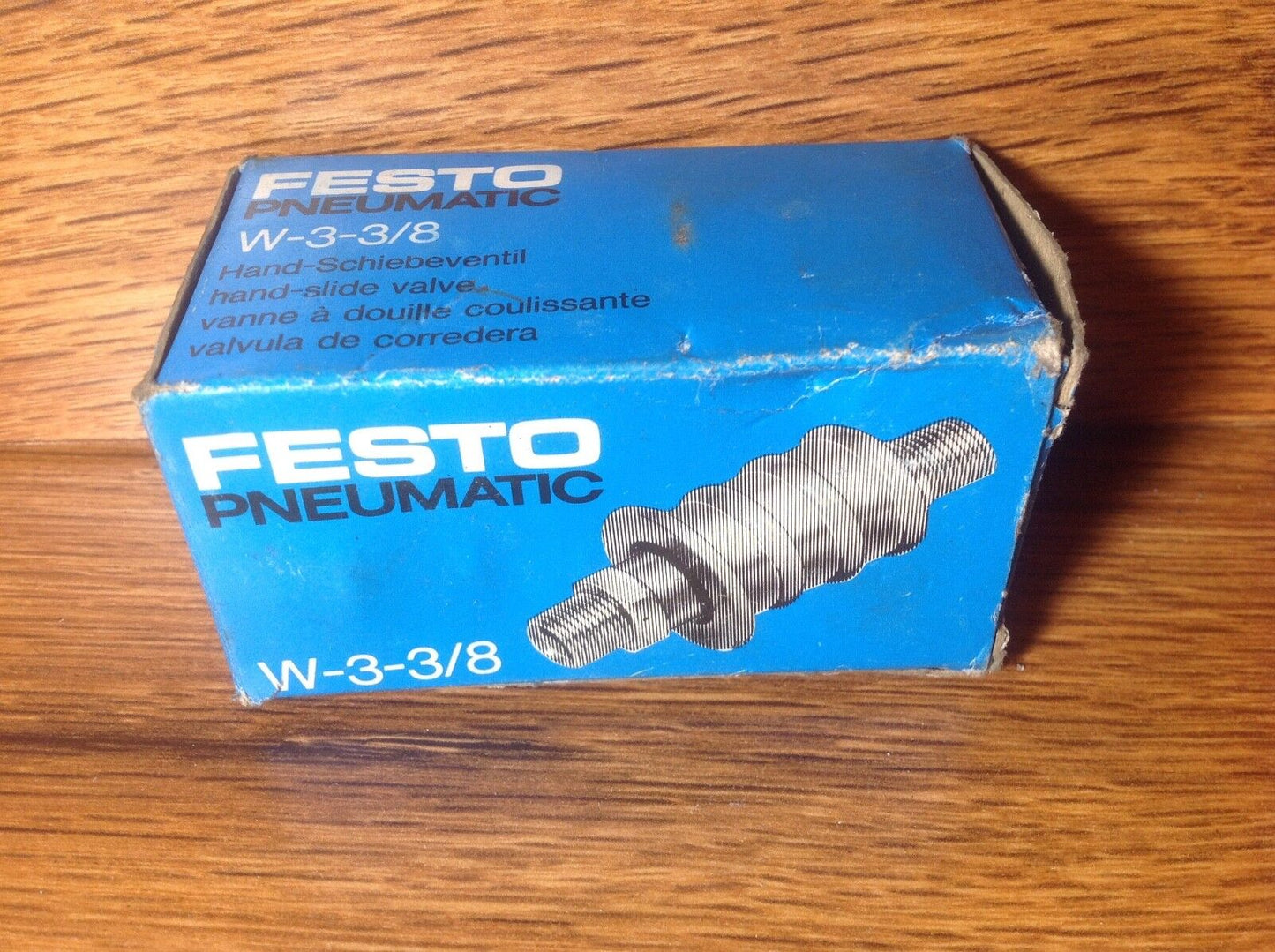 W - 3 - 3/8 - FESTO PNEUMATIC ELECTRIC W - 3 - 3/8 HAND - SLIDE VALVE - Surplus Alley