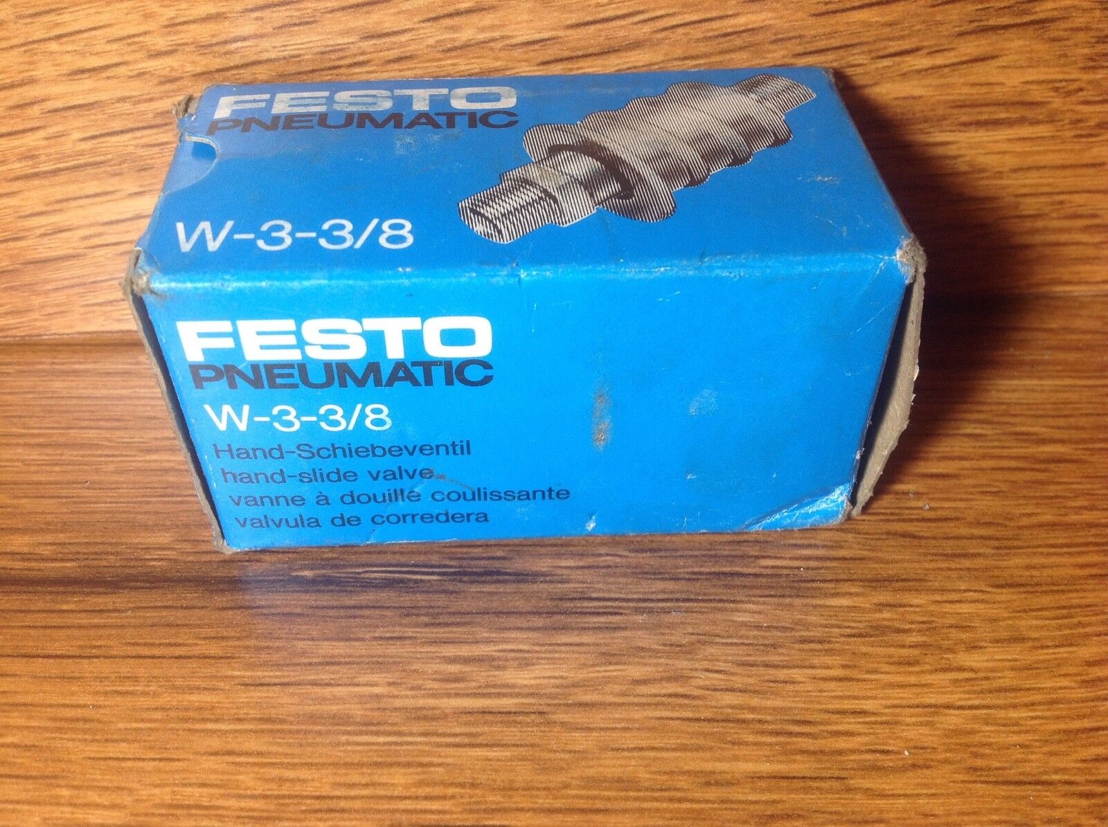 W - 3 - 3/8 - FESTO PNEUMATIC ELECTRIC W - 3 - 3/8 HAND - SLIDE VALVE - Surplus Alley