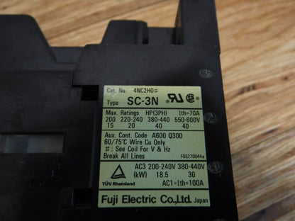 4NC2H0 - FUJI SC - 3N, 4NC2H0, 200 V COIL 4NC2HO, CONTACTOR - Surplus Alley