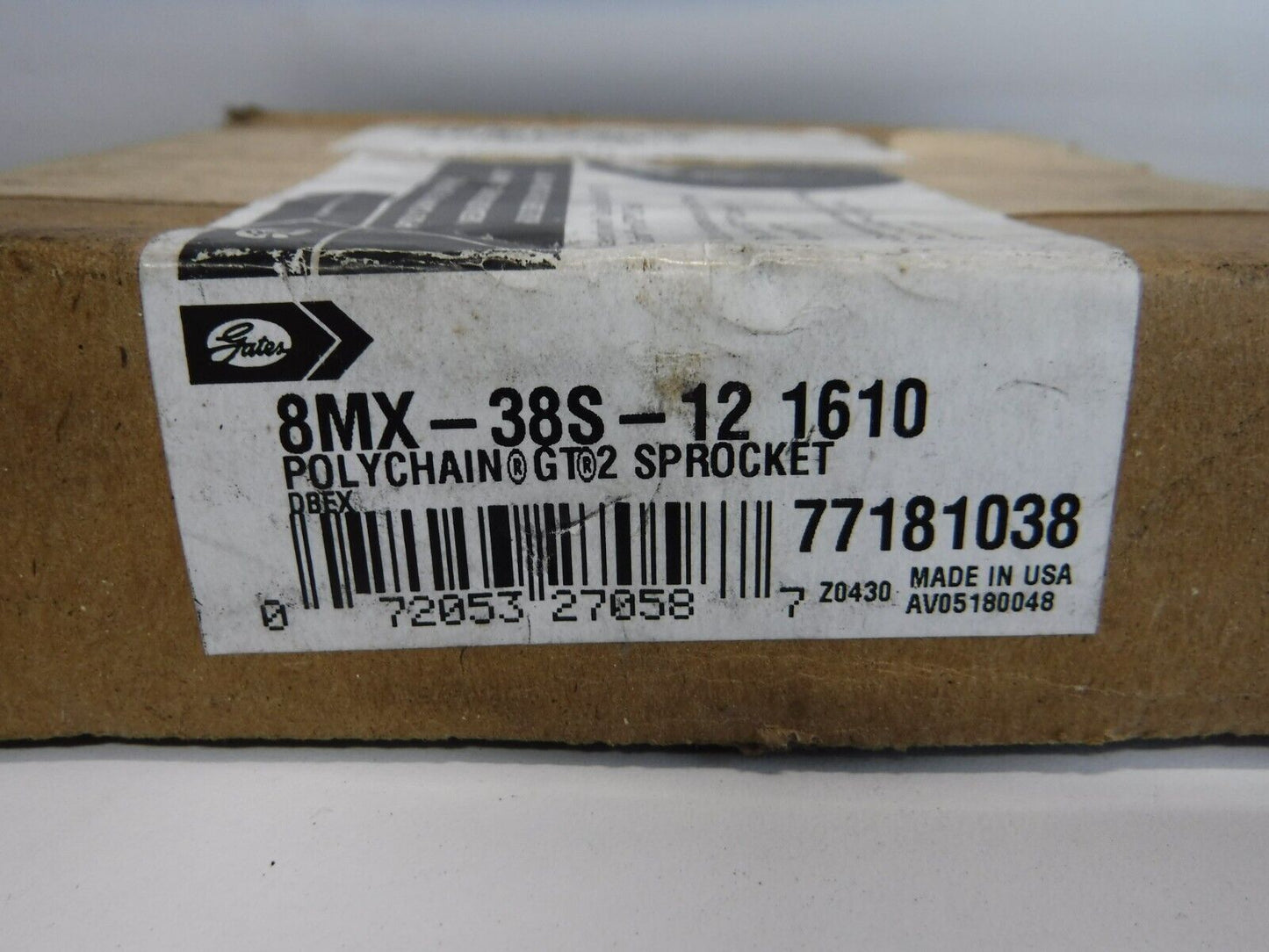 8MX - 38S - 12 1610 - Gates 8MX - 38S - 12 - 1610 POLYCHAIN GT2 Belt Sprocket 77181038 - Surplus Alley