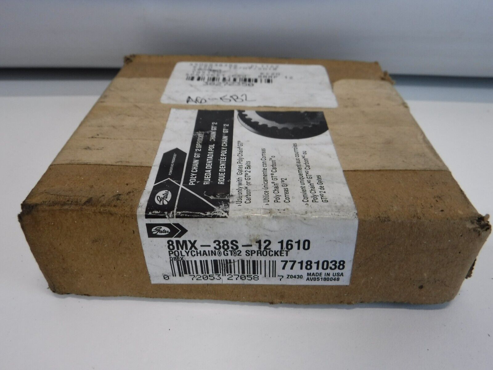 8MX - 38S - 12 1610 - Gates 8MX - 38S - 12 - 1610 POLYCHAIN GT2 Belt Sprocket 77181038 - Surplus Alley