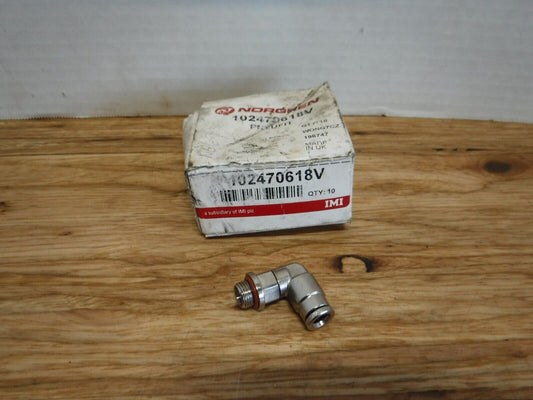 102470618V - IMI NORGREN 102470618V PUSH - TO - CONNECT TUBE MALE SWIVEL ELBOW VITON O - RINGS (10PC) - Surplus Alley