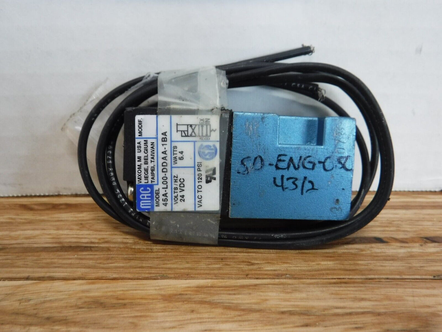 45A - L00 - DDAA - 1DA - MAC 45A - L00 - DDAA - 1DA 24VDC 5.4W Solenoid Valve - Surplus Alley