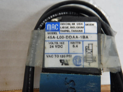 45A - L00 - DDAA - 1DA - MAC 45A - L00 - DDAA - 1DA 24VDC 5.4W Solenoid Valve - Surplus Alley