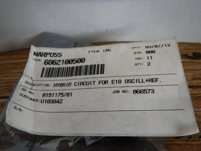 6862100500 - MARPOSS 6862100500 C46 HYBRID CIRCUIT FOR OSCILLATORE + RIFER. LOT OF 2 NEW - Surplus Alley