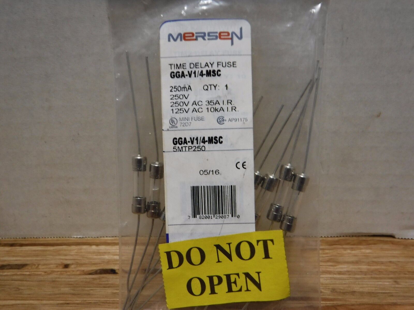 GGA - V1/4 - MSC - Mersen Time Delay Miniature Glass Fuse 250V 250mA 10PK GGA - V1/4 - MSC - Surplus Alley