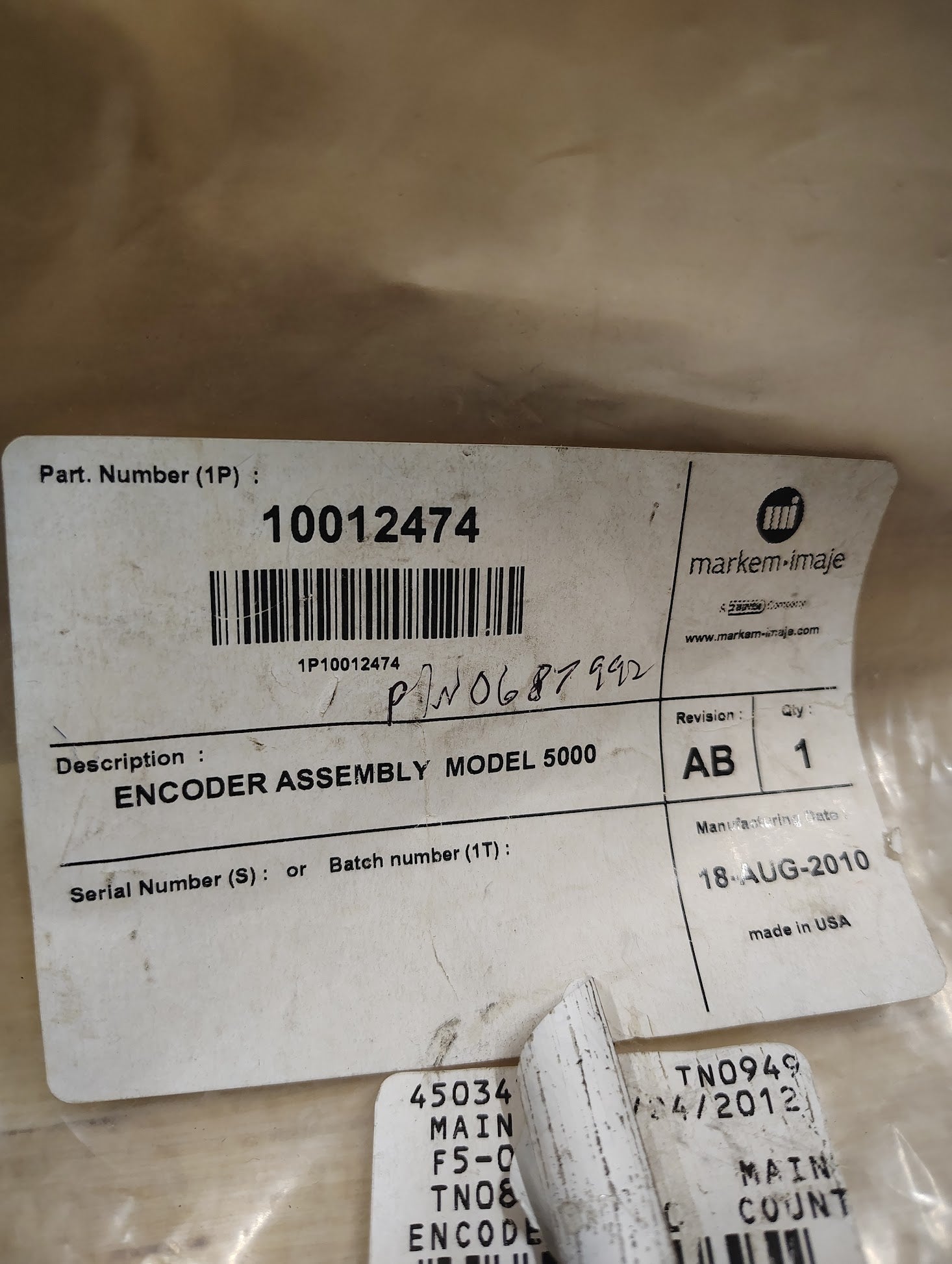 10012151 - NEW MARKEM IMAJE 10012474 ENCODER KIT WITH STANDOFF 10012151 - Surplus Alley