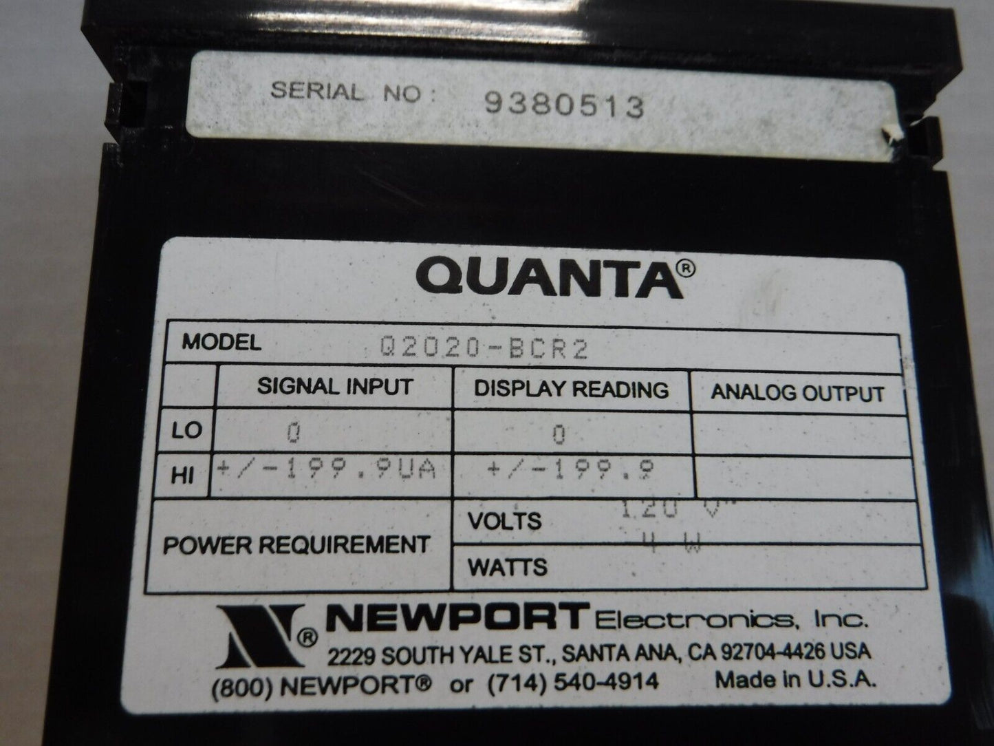 Q2020 - BCR2 - Newport Quanta, Q2020 - BCR2, DIGITAL PANEL METER - Surplus Alley