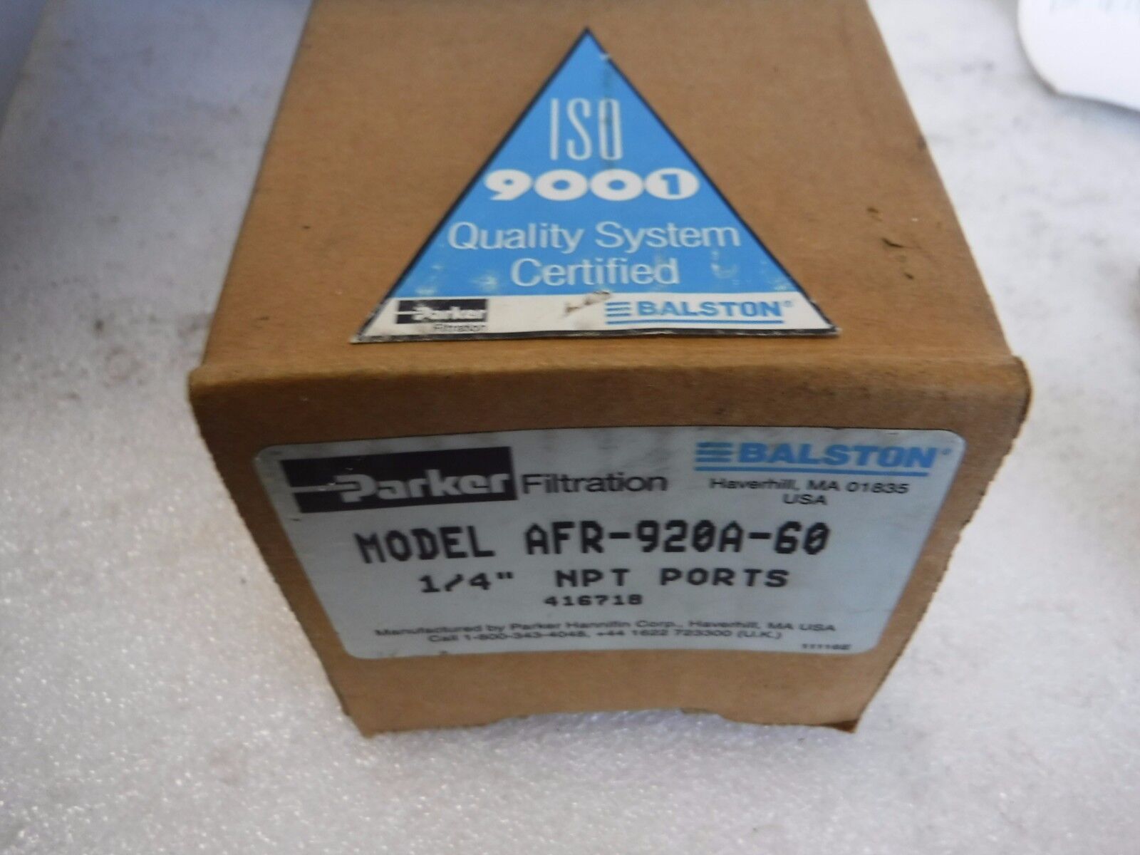 AFR - 920A - 60 - Parker Balston AFR - 920A - 60 Filter - Regulator 5 - 60PSI 1/4" NPT - Surplus Alley