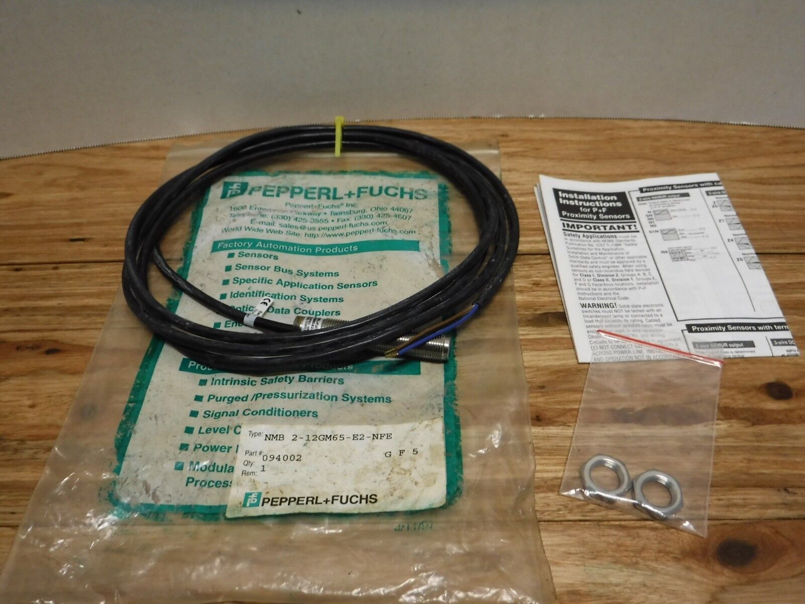 094002 - PEPPERL & FUCHS 094002 INDUCTIVE SENSOR NMB 2 - 12GM65 - E2 - NFE - Surplus Alley