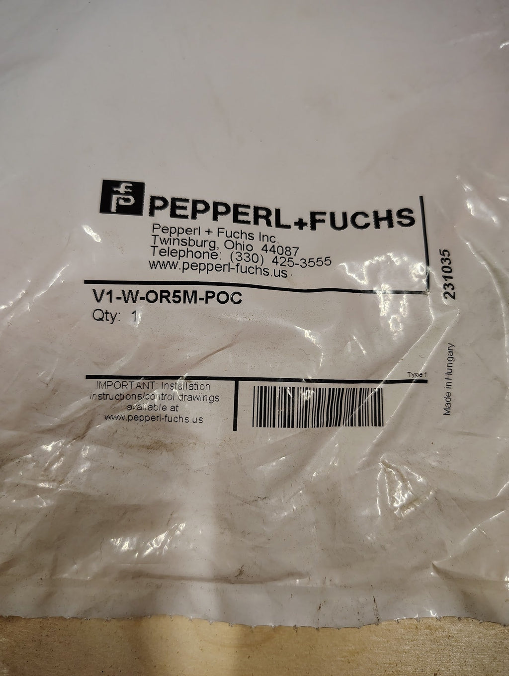 V1 - W - OR5M - POC - Pepperl + Fuchs V1 - W - OR5M - POC Female Cord Set V1WOR5MPOC New 4 - PIN - Surplus Alley