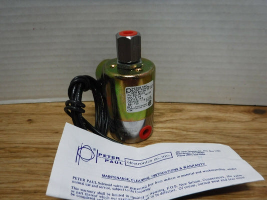 23JJ7XCV - Peter Paul 23JJ7XCV Solenoid Valve 24VDC, 100PSI 1/16" x 1/16" Orifice - Surplus Alley