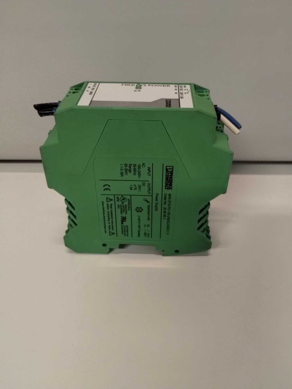 MINI - SYS - PS - 100 - 240AC/24DC/1.5 - Phoenix Contact MINI - SYS - PS - 100 - 240AC/24DC/1.5 Power Supply 24 VDC 1.5 A - Surplus Alley
