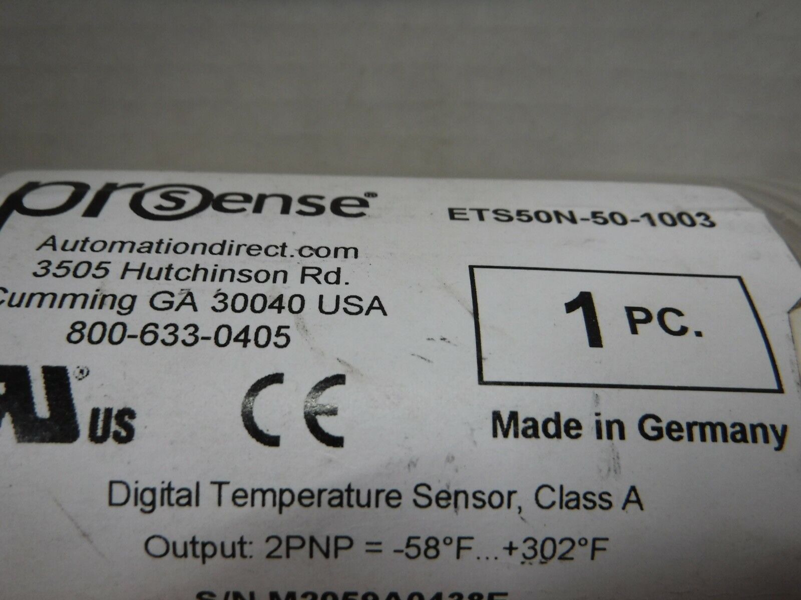 ETS50N - 50 - 1003 - PROSENSE ETS50N - 50 - 1003 Digital Temperature Sensor, - 58 to 302 deg F - Surplus Alley