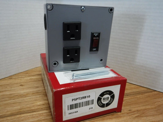 PSPT2RB10 - RIB PSPT2RB10 Safety Outlet control panel 10 amp ON/OFF SWITCH - Surplus Alley