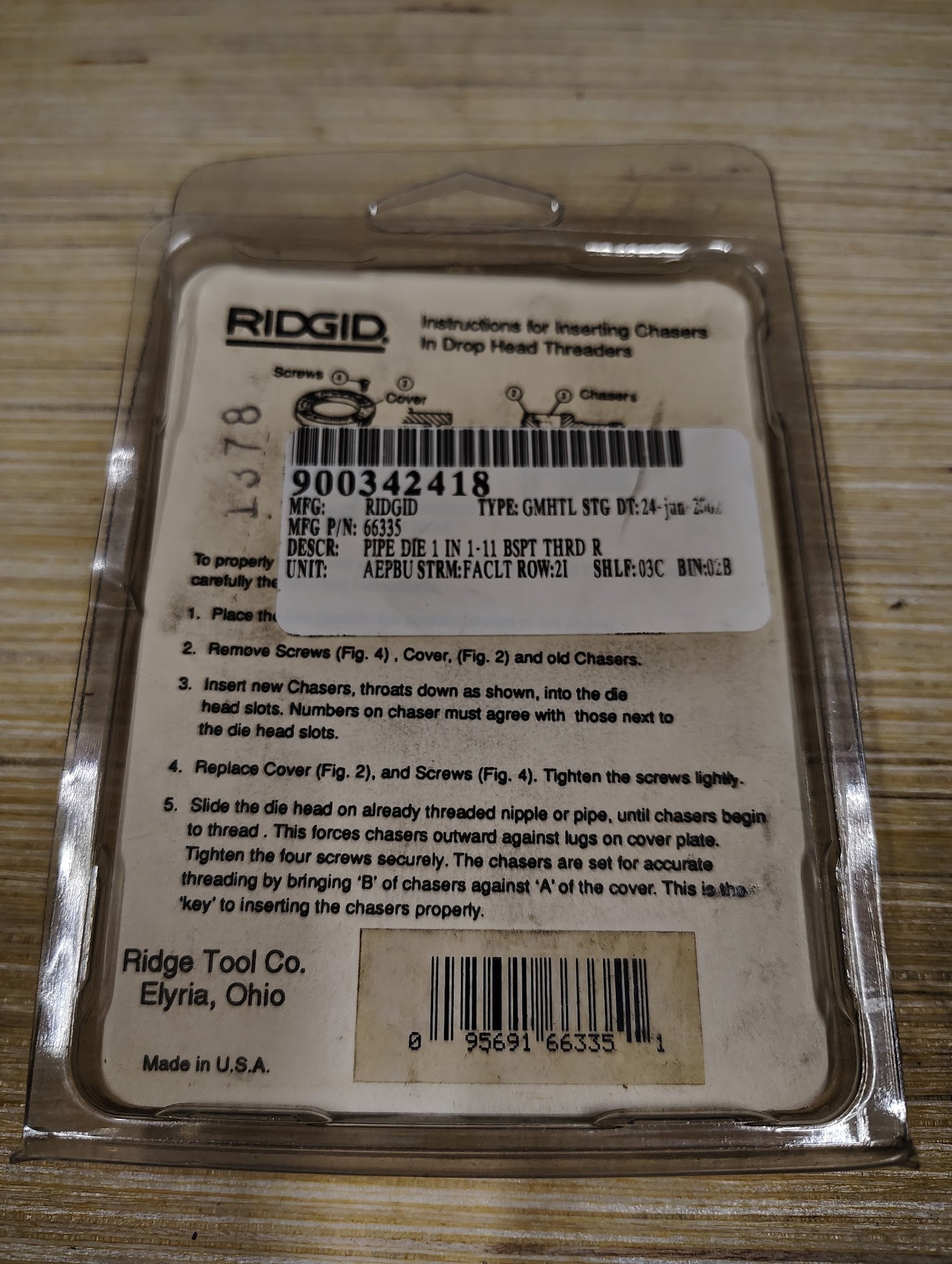 66335 - Ridgid 1" - 11 - 1/2 HS BSPT Pipe Dies 66335 - Surplus Alley