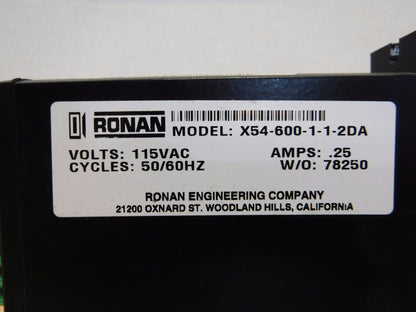 X54 - 600 - 1 - 1 - 2DA - Ronan X54 - 600 - 1 - 1 - 2DA 115V .25Amp Power Supply X54 - 600 - Surplus Alley