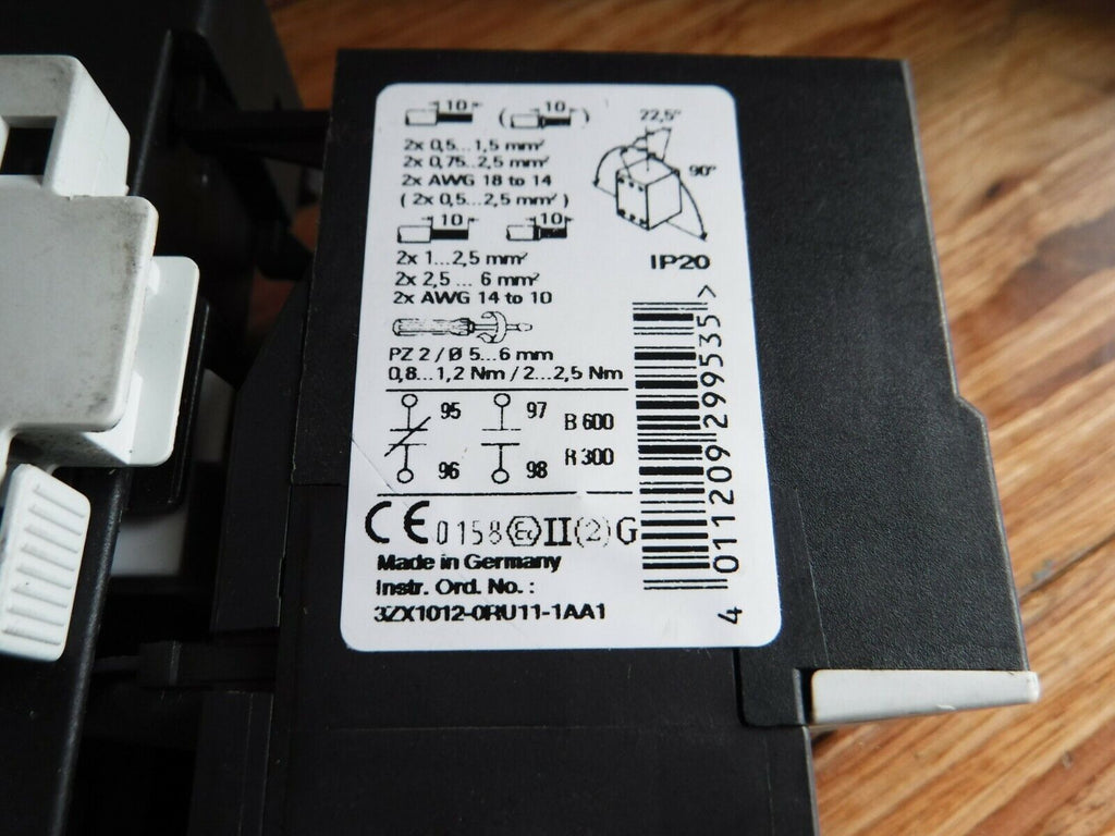 3RT1024 - 1B..0 - Siemens 3RT1024 - 1B..0 Contactor 24 VDC w/ 3RU1126 - 1EB0, 2.8 - 4 A OVERLOAD - Surplus Alley