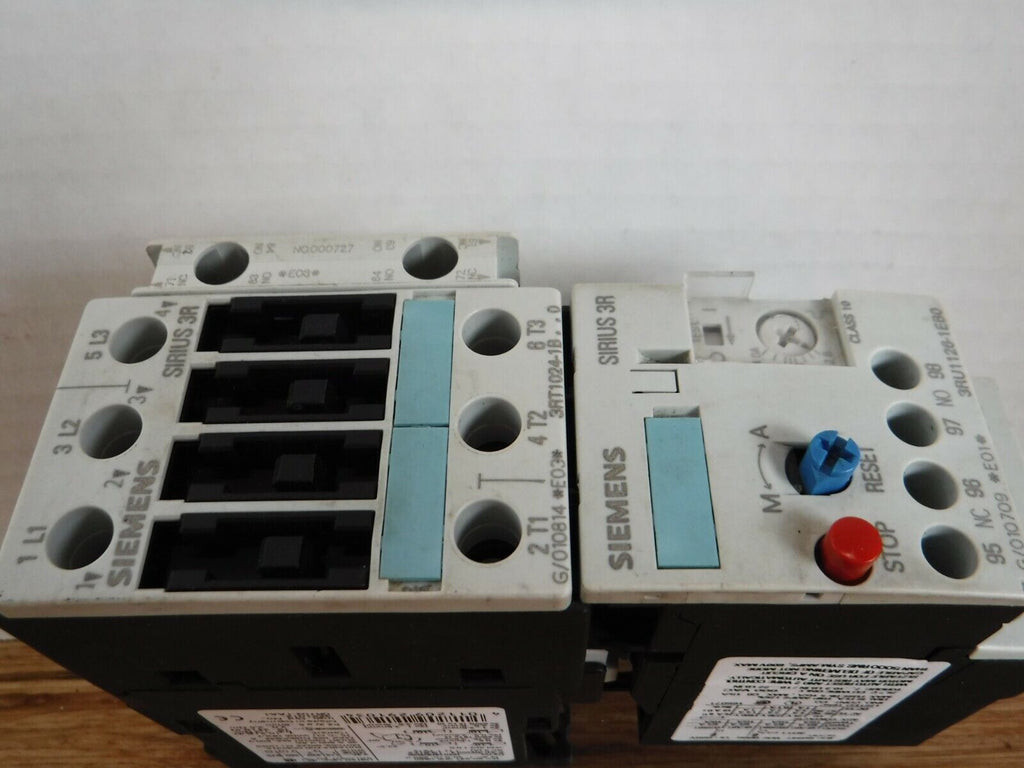 3RT1024 - 1B..0 - Siemens 3RT1024 - 1B..0 Contactor 24 VDC w/ 3RU1126 - 1EB0, 2.8 - 4 A OVERLOAD - Surplus Alley
