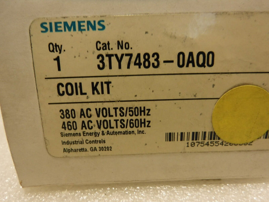 3TY7483 - 0AQ0 - SIEMENS 3TY7483 - 0AQ0 COIL KIT 460 VOLTS 60 HERTZ 380 VOLTS 50 HERTZ - Surplus Alley