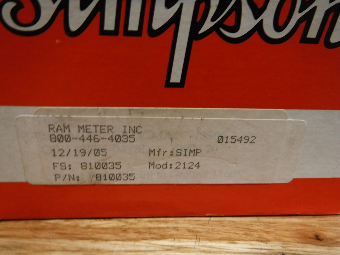 810035 - Simpson 810035 Panel Meter MDL:2124 NEW METRIC/ENGLISH - Surplus Alley