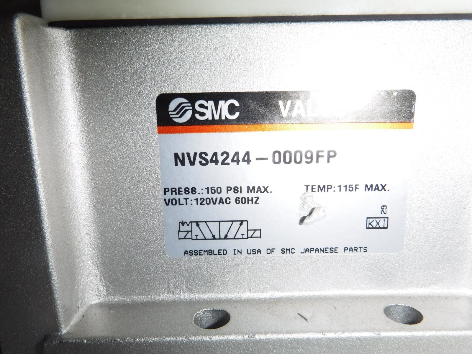 NVS4244 - 0009FP - SMC NVS4244 - 0009FP Air Valve 150 PSI 120V NEW - Surplus Alley