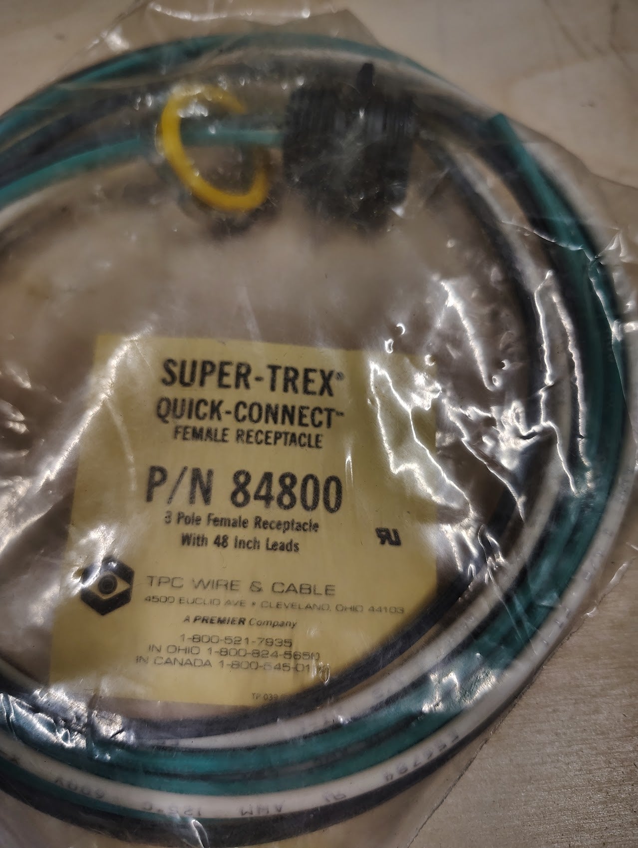 84800 - Super Trex 84800 Quick - Connect Female Receptacle 3Pole 48" Leads - Surplus Alley