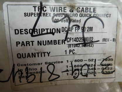 CF14D25M002 - TPC Cf14D25M002 Micro 4 - Pin 90 DEG. FEMALE Quick - Connect Cordset 2M - Surplus Alley