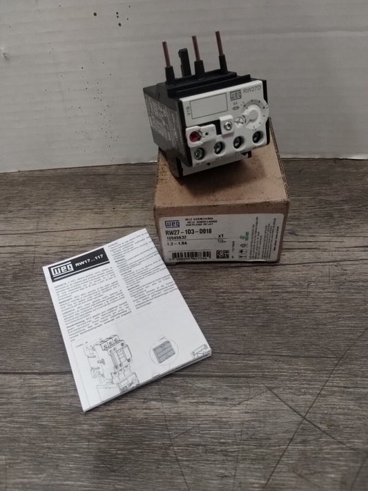 RW27 - 1D3 - D018 - WEG RW27 - 1D3 - D018 Overload Relay, 1,2 - 1,8AMP - Surplus Alley