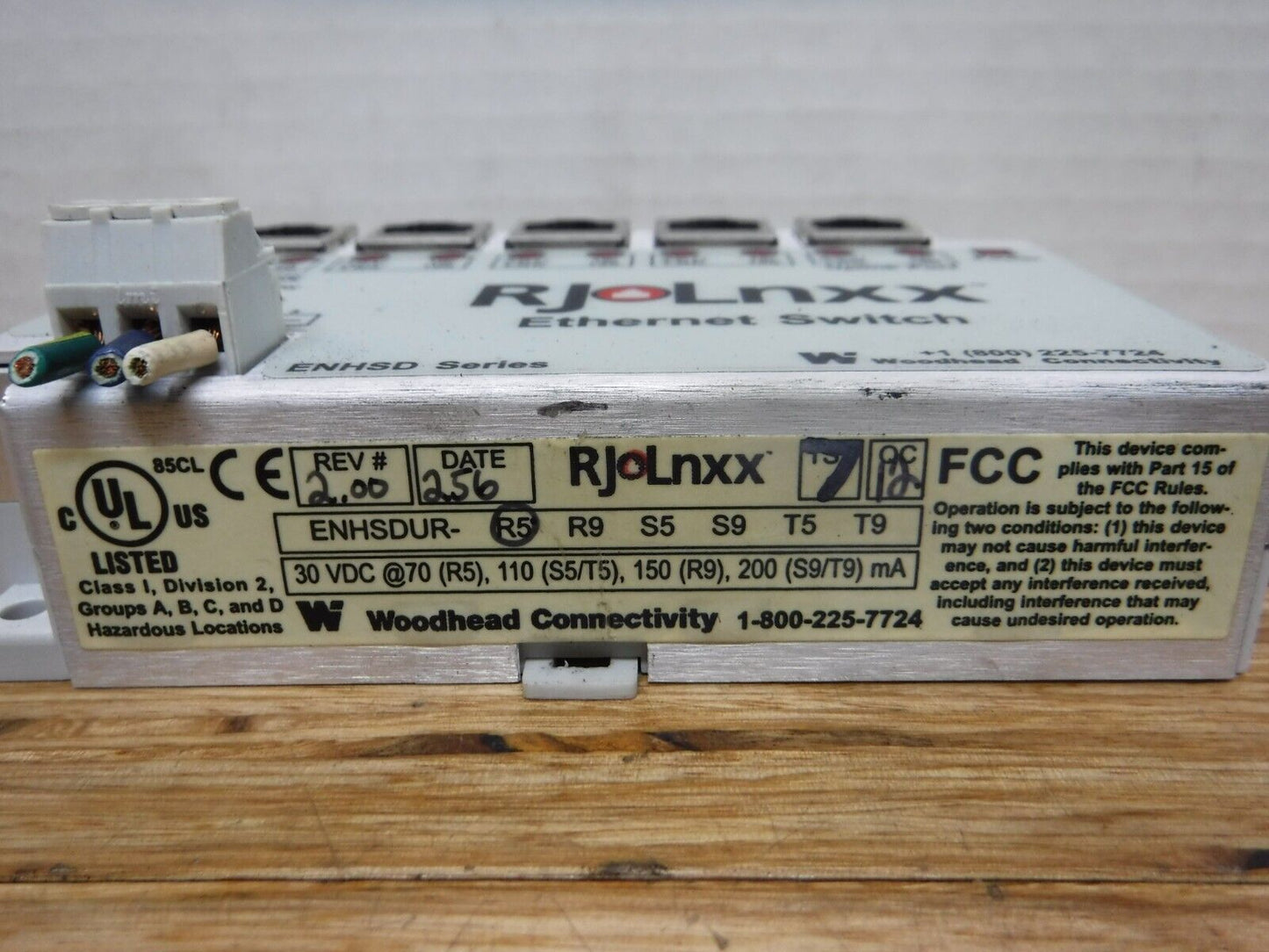 ENHSDUR - R5 - WOODHEAD ENHSDUR - R5, 5 - PORT ETHERNET SWITCH REV. 2.00 - Surplus Alley